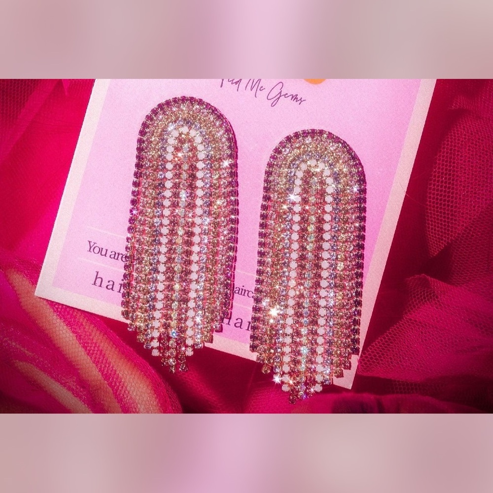 Feed Me Gems Pink Stiletto Baby Jumbo Earrings - Picture 3 of 3